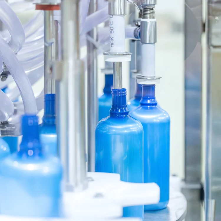 medication bottles being filled